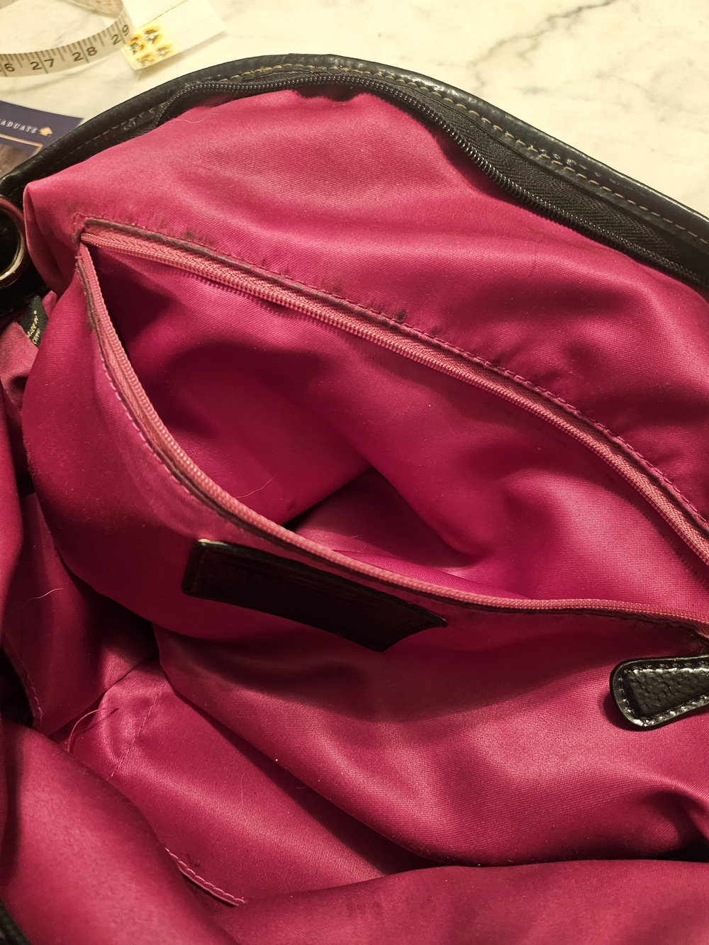 Coach Plaid Signature Tote Bag in Black/Pink - Picture 11 of 13